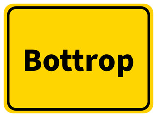 Illustration of a city entrance sign for the city of Bottrop