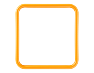 Rounded Square Frame with Orange Color, Transparent Interior
