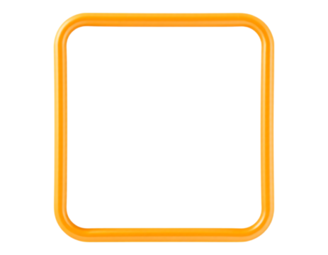 Rounded Square Frame with Orange Color, Transparent Interior