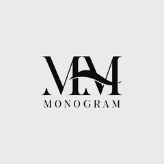 unique Lettering Letter MM with Swoosh