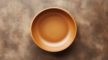 Simple beige bowl on a textured brown surface, perfect for serving a variety of dishes during mealtime or as table decor