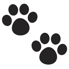 Black Paw Prints On White animal tracks graphic