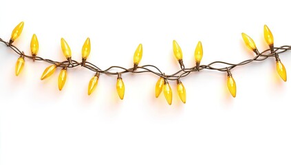 Warm yellow string lights on white