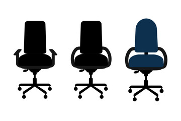 Set of Office Chairs with Vacant and We Are Hiring Signs for Job Vacancy and Recruitment Concepts