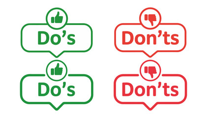 do and don’t icons with thumbs