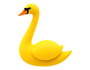 Obraz premium Yellow Swan Sculpture on Transparent Background