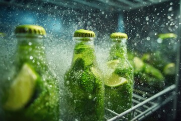 bottle of champagne in ice