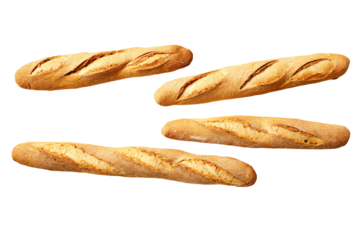 a group of four baguets of different sizes