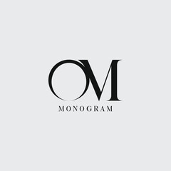OM Linked Monogram lettering design