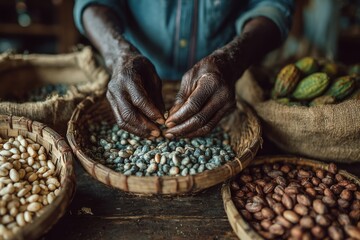 coffee beans in a market