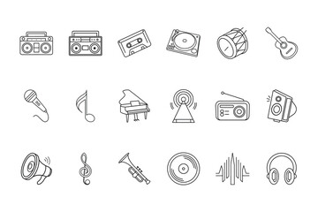 Collection of Music Audio Icons for Sound Design