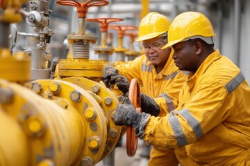 industrial workers in factory