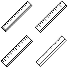 Fototapeta premium Wooden Ruler Coloring Page – School Measurement Tool Line Art Illustration