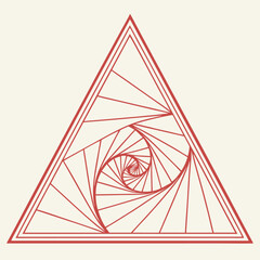 Abstract geometric triangle pyramid vector illustration, a conceptual 3D business design