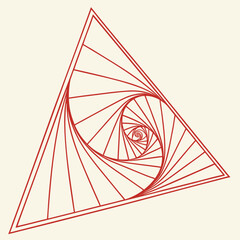 Abstract geometric triangle vector illustration featuring a pyramid design with light and shadow effects