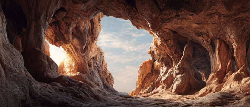 Majestic Rock Formations Inside Natural Cave