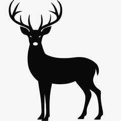 Fototapeta premium Majestic stag silhouette standing tall deer black