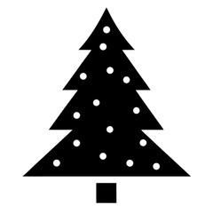 Obraz premium Black Christmas Tree Silhouette White Dots vector