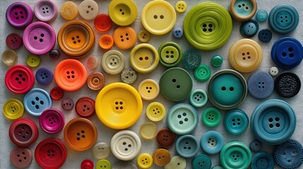 Fototapeta premium Colorful Button Arrangement for Crafting Projects