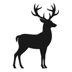 Majestic stag deer profile silhouette antlers