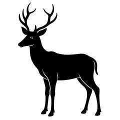 Fototapeta premium Stag deer silhouette side profile animal wildlife