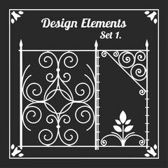 Black and white floral vintage frame design with ornate flower pattern