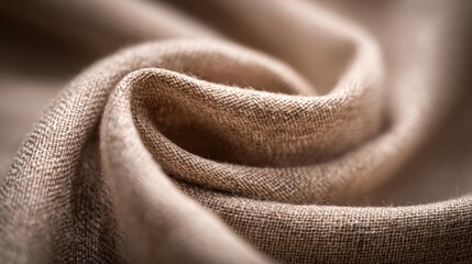 Close-up of soft beige fabric with detailed texture and gentle folds.
