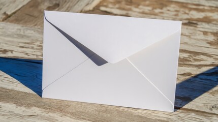 A blank notecard on light wood, embodying simplicity and natural beauty.
