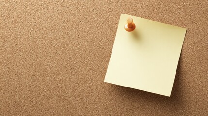 A single note pinned to a corkboard, featuring a textured paper design and subtle shadows for a clean look.
