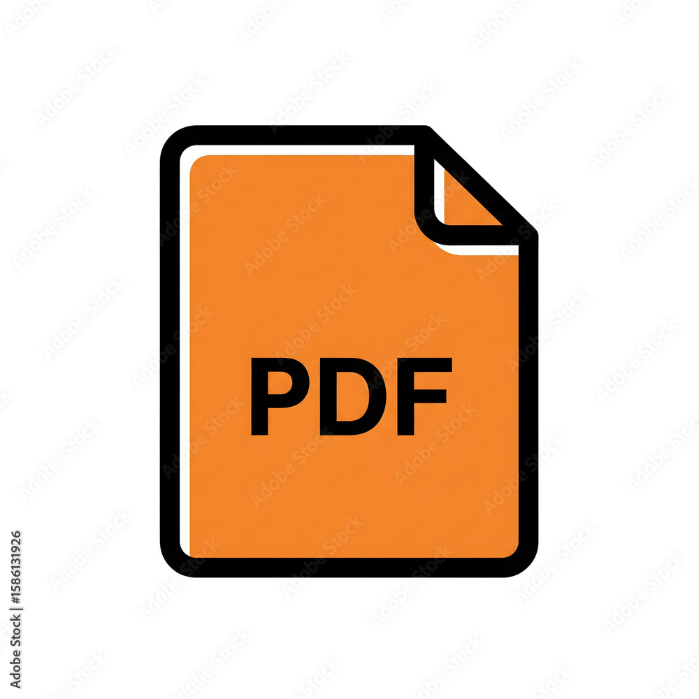 Poster orange p d f file icon document symbol isolated on a transparent background image