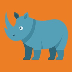 Naklejka premium World Rhino Day - Flat Design Rhinoceros Illustration