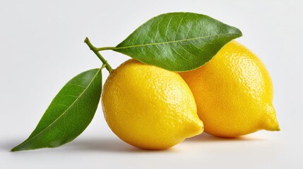 Fresh Meyer lemon displayed on a clean white background, highlighting the vibrant color and texture of the Meyer lemon. Perfect for showcasing the beauty of Meyer lemon in culinary contexts.