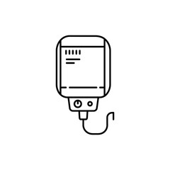 Thin Line Icon of an Immersion Heater for Liquid Heating