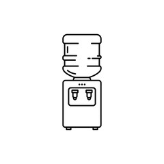 Thin Linear Icon of a Water Cooler for Office or Home