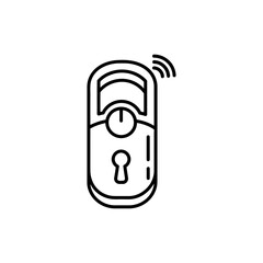 Thin Linear Icon of a Wireless Door Sensor for Security