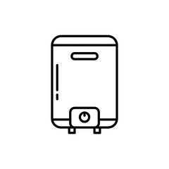 Thin Linear Icon of a Water Heater in Minimal Style