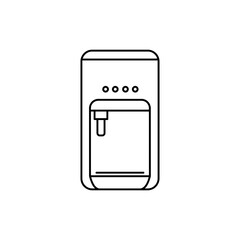 Thin Linear Icon of a Water Purifier for Clean Drinking