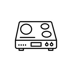 Black outline icon of an induction cooktop for modern cooking