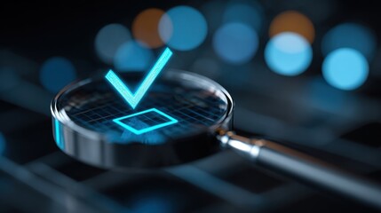 High Tech Digital Touchscreen Fingerprint Scanner with Glowing Interface and Data Security Concept.