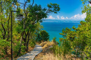 Trail along the Lake Ohrid in North Macedonia