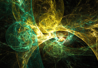 Fractal colored abstract on black background