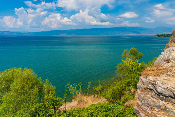 Lake Ohrid in summer time in North Macedonia