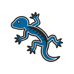 Naklejka premium Blue salamander illustration with stylized features 