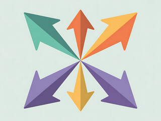 Colorful arrows radiating outward from a central point