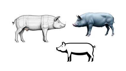 vector illustration of a vector goat