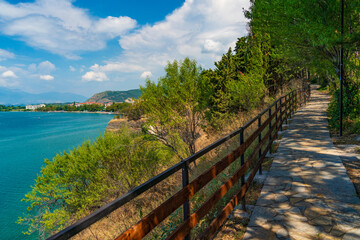 Trail along the Lake Ohrid in North Macedonia