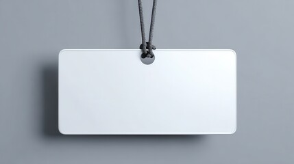 Empty layout blank label name tag hanging.