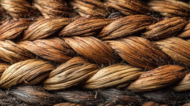 Close-up of braided natural fibers