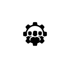 Minimalist IT Tools Logo - Gear Icon with People Symbol 