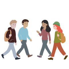 Naklejka premium teenagers walking